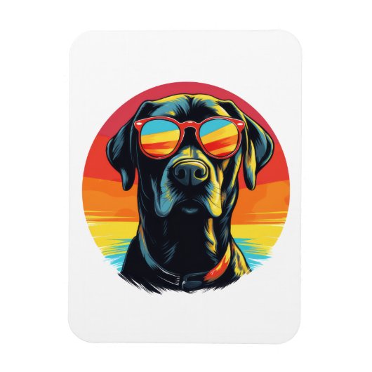 hond met zonnebril magneet (Verticaal)