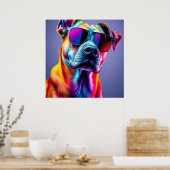 Hond met zonnebril poster (Keuken)