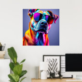 Hond met zonnebril poster (Thuiskantoor)