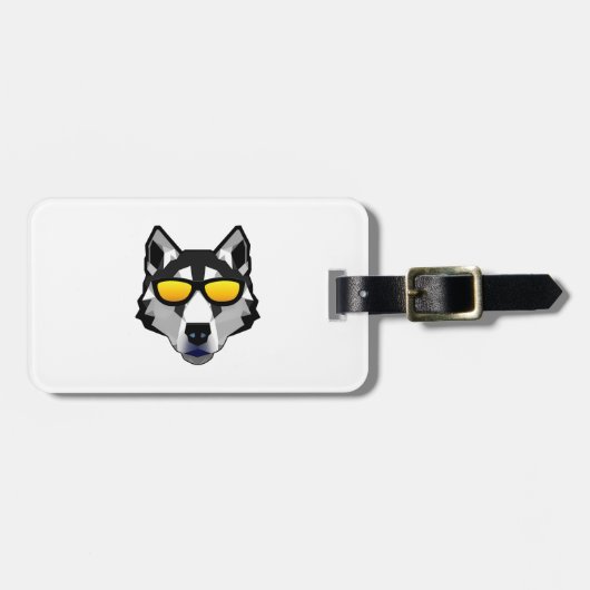 Hond met zonnebril - Siberian Husky Bagagelabel (Voorkant horizontaal)