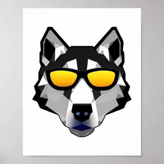 Hond met zonnebril - Siberian Husky Poster (Voorkant)