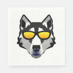 Hond met zonnebril - Siberian Husky Servet