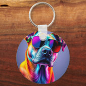 Hond met zonnebril sleutelhanger (Voorkant)