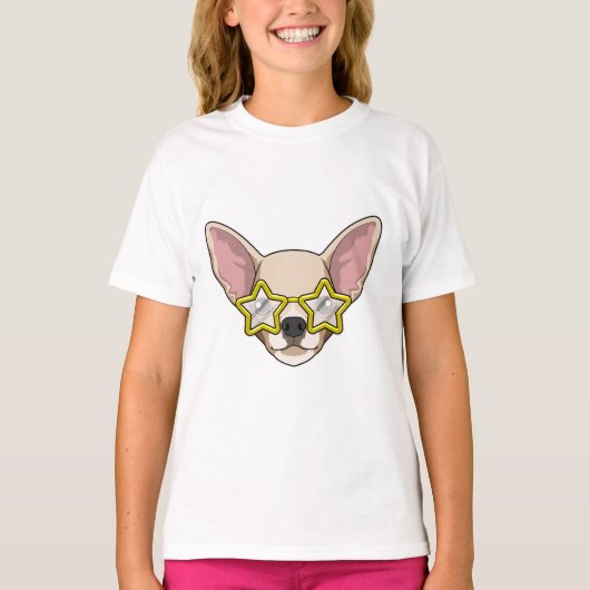hond met zonnebril t-shirt (Voorkant)