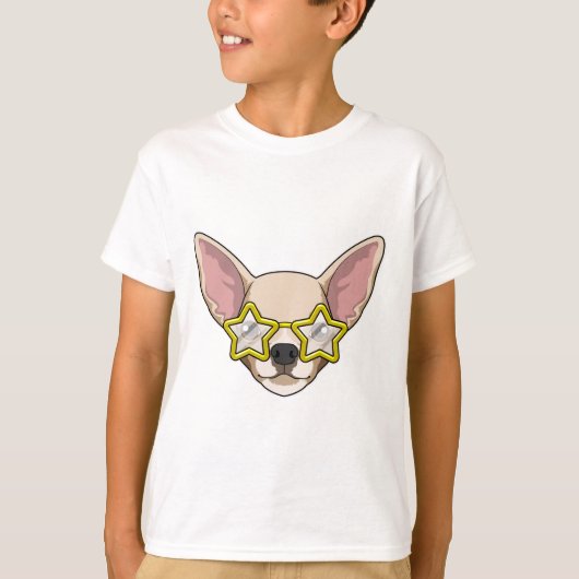 hond met zonnebril t-shirt (Voorkant)