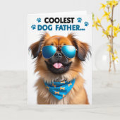 Hond Met Zonnebril Vaderdag Kaart (Gele Bloem)