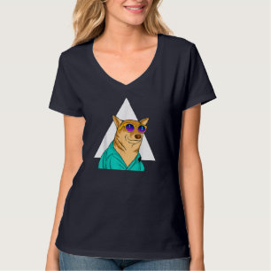 Hond met zonnebrillen Funny Pet Cute Cartoon Grap T-shirt