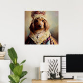 Hond middeleeuwse prinses poster (Thuiskantoor)