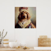 Hond middeleeuwse prinses poster (Keuken)