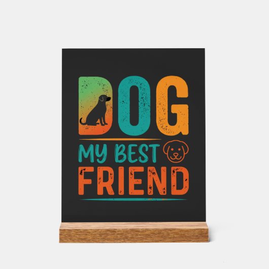 Hond Mijn Beste Vriend Retro Design Acryl Bord (Voorkant)