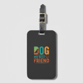 Hond Mijn Beste Vriend Retro Design Bagagelabel (Voorkant (verticaal))