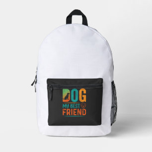Hond Mijn Beste Vriend Retro Design Bedrukte Rugzak