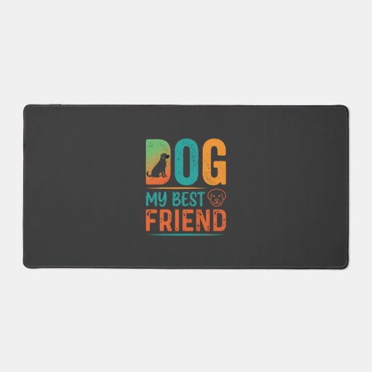Hond Mijn Beste Vriend Retro Design Bureaumat (Voorkant)