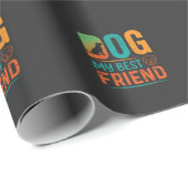 Hond Mijn Beste Vriend Retro Design Cadeaupapier (Rol Hoek)