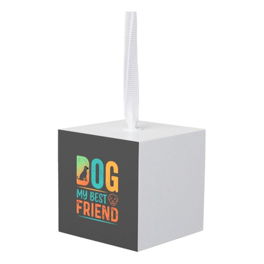 Hond Mijn Beste Vriend Retro Design Decoratie (Achter hoekig)