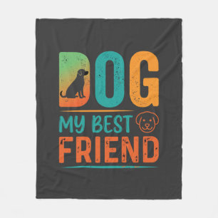 Hond Mijn Beste Vriend Retro Design Fleece Deken