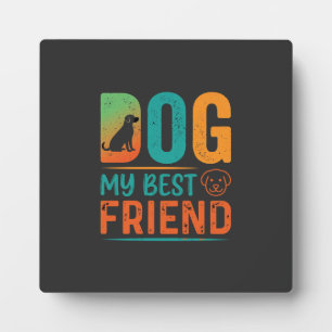 Hond Mijn Beste Vriend Retro Design Fotoplaat