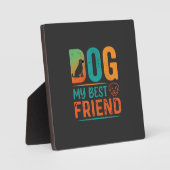 Hond Mijn Beste Vriend Retro Design Fotoplaat (Voorkant)
