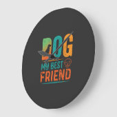Hond Mijn Beste Vriend Retro Design Grote Klok (Hoek)