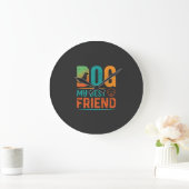 Hond Mijn Beste Vriend Retro Design Grote Klok (Huis)