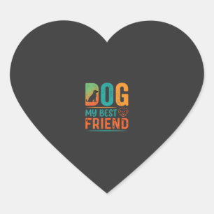 Hond Mijn Beste Vriend Retro Design Hart Sticker