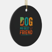 Hond Mijn Beste Vriend Retro Design Keramisch Ornament (Rechts)