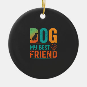 Hond Mijn Beste Vriend Retro Design Keramisch Ornament