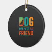 Hond Mijn Beste Vriend Retro Design Keramisch Ornament (Links)