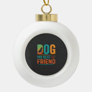 Hond Mijn Beste Vriend Retro Design Keramische Bal Ornament