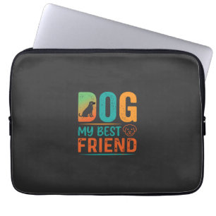 Hond Mijn Beste Vriend Retro Design Laptop Sleeve