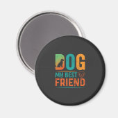 Hond Mijn Beste Vriend Retro Design Magneet (Voorkant / Achterkant)