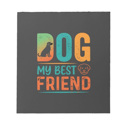 Hond Mijn Beste Vriend Retro Design Notitieblok (Voorkant)