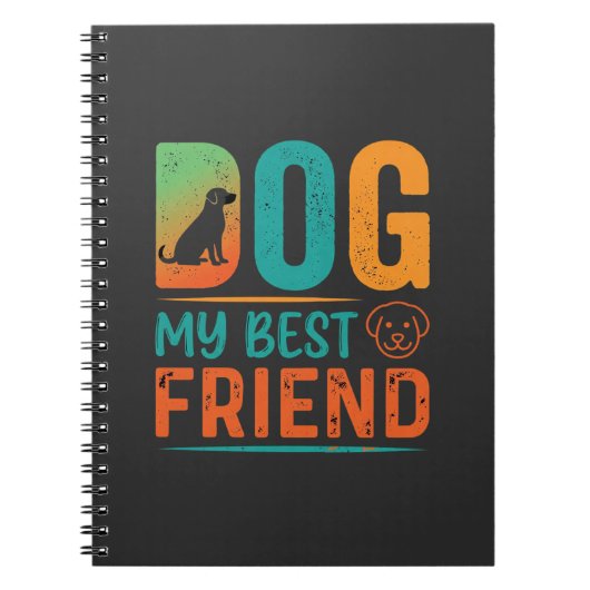 Hond Mijn Beste Vriend Retro Design Notitieboek (Voorkant)