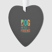 Hond Mijn Beste Vriend Retro Design Ornament (voorkant)