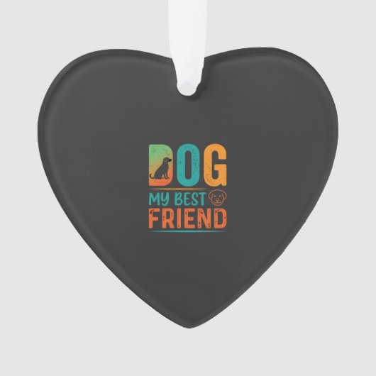 Hond Mijn Beste Vriend Retro Design Ornament (voorkant)