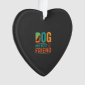 Hond Mijn Beste Vriend Retro Design Ornament (voorkant)