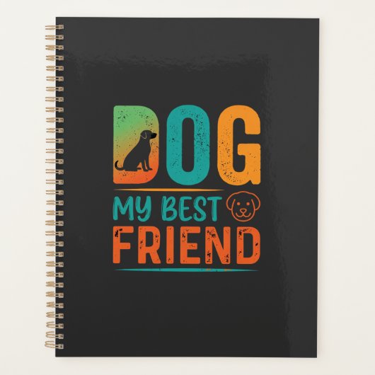 Hond Mijn Beste Vriend Retro Design Planner (Voorkant)