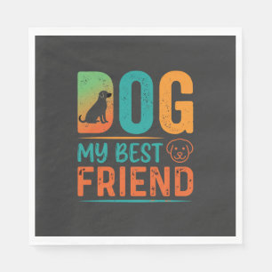 Hond Mijn Beste Vriend Retro Design Servet