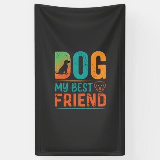 Hond Mijn Beste Vriend Retro Design Spandoek (Verticaal)