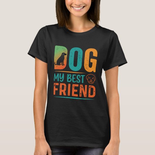 Hond Mijn Beste Vriend Retro Design T-shirt (Voorkant)