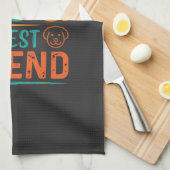 Hond Mijn Beste Vriend Retro Design Theedoek (Quarter Fold)