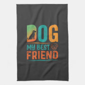 Hond Mijn Beste Vriend Retro Design Theedoek (Verticaal)