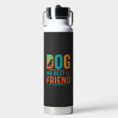 Hond Mijn Beste Vriend Retro Design Waterfles (Voorkant)