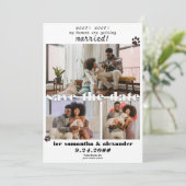 Hond Mijn Mens Getting Married Foto Collage Bruilo Save The Date (Staand voorkant)