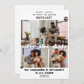 Hond Mijn Mens Getting Married Foto Collage Bruilo Save The Date (Voorkant / Achterkant)