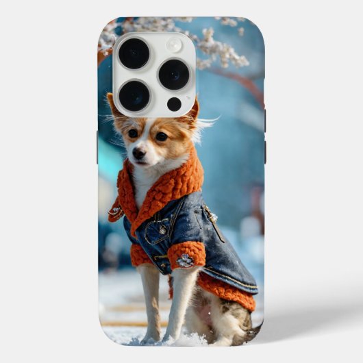 Hond Modeshow – Schattige Cartoon Winter Scene  Case-Mate iPhone Case (Achterkant)