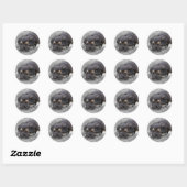 Hond moe, aanpasbaar ronde sticker (Vel)