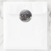 Hond moe, aanpasbaar ronde sticker (Tas)