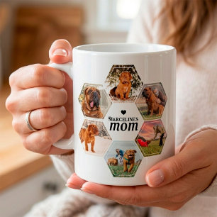 Hond Moeder Aangepaste Foto Collage met Naam Koffiemok