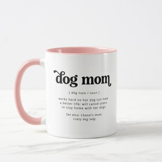 Hond Moeder Aangepaste Foto en Tekst Mok (Links)